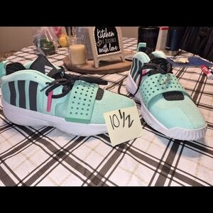 adidas Mens Aqua and Black Sneakers